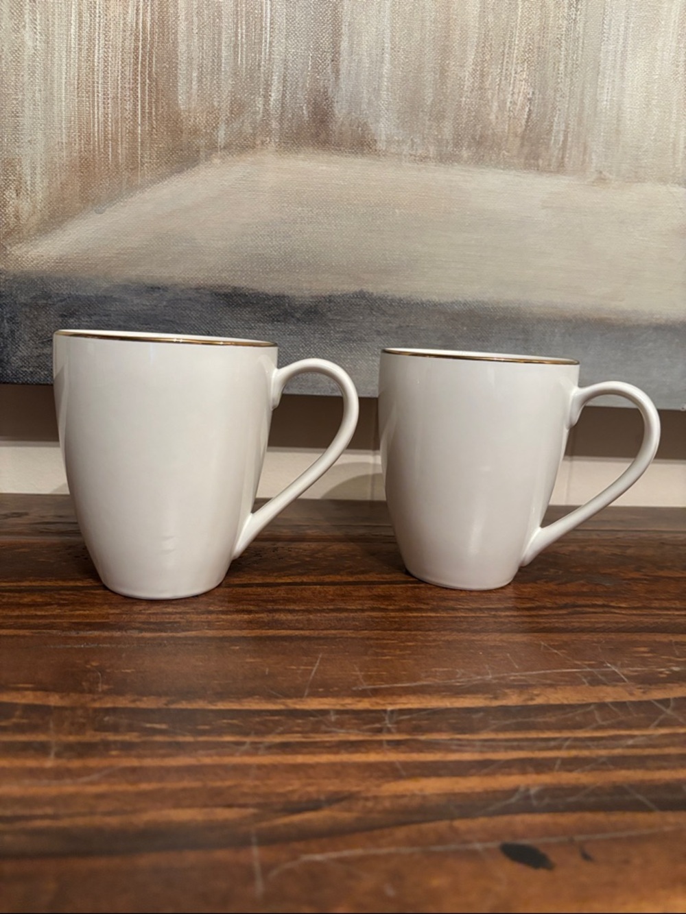 2 Lenox Trianna White Porcelain 12 Oz Cups